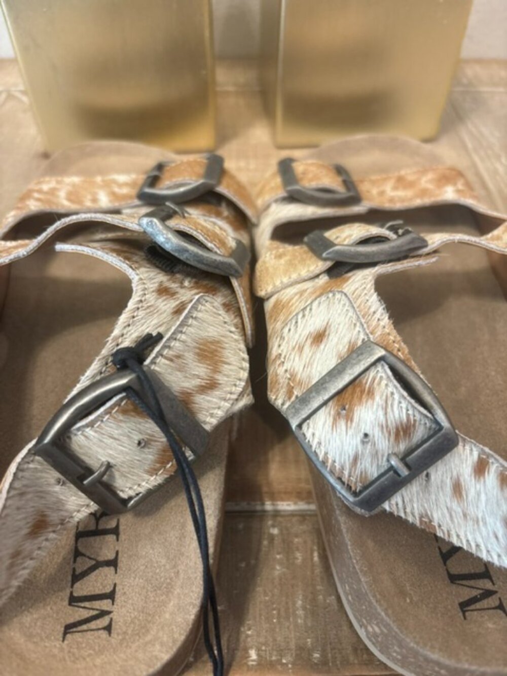 NEW Myra Mountain Path Hair-On Leather Sandals Brown Women's Sizes: 8-11 - Picture 3 of 5